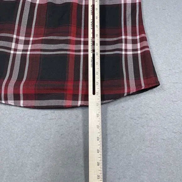 Dixxon Flannel Shirt Womens Small Red Black The Matchless Pearl Snap Western - Picture 10 of 12